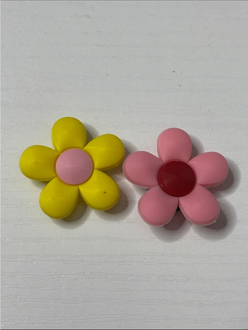 Yellow and Pink Flower shoe charms